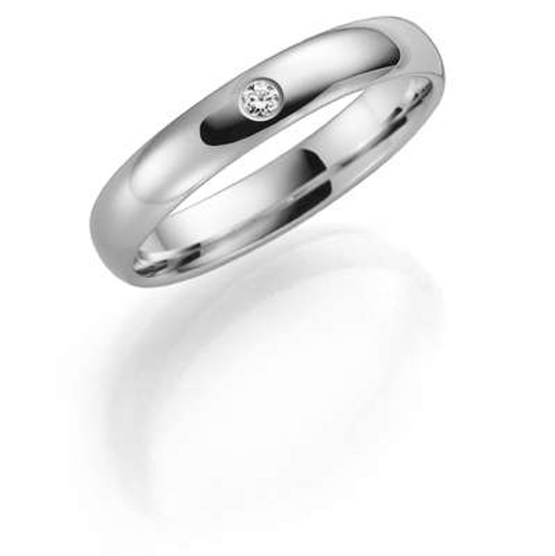 Deg&Meg ring 585 hvittgull 3,5mm 0,03ct SE145HV35 pris per stk