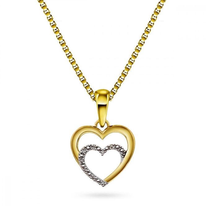 Hovedbilde Anheng gull hjerte diamant 0,02 ct 52879