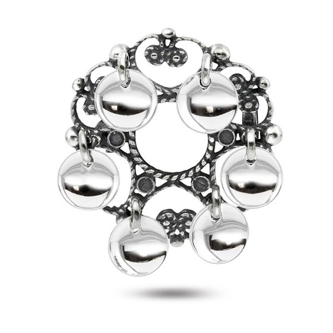 Hovedbilde Sølje oksidert sølv med løv 61016