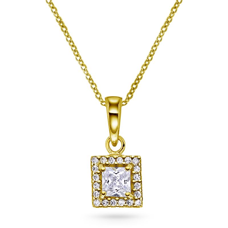 Smykke med zirkonia forgylt sølv luxe 992351