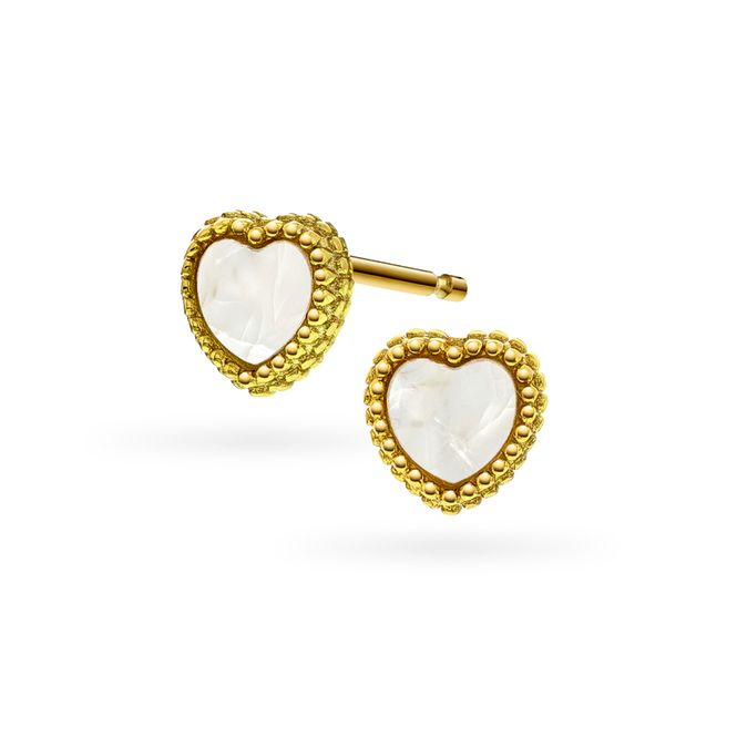 Hovedbilde Øredobber sølv perlemor hjerte 25480