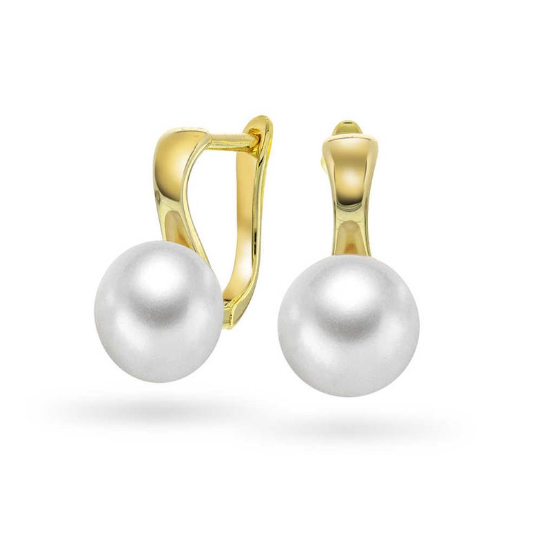 Øredobber i forgylt sølv med perle 991920