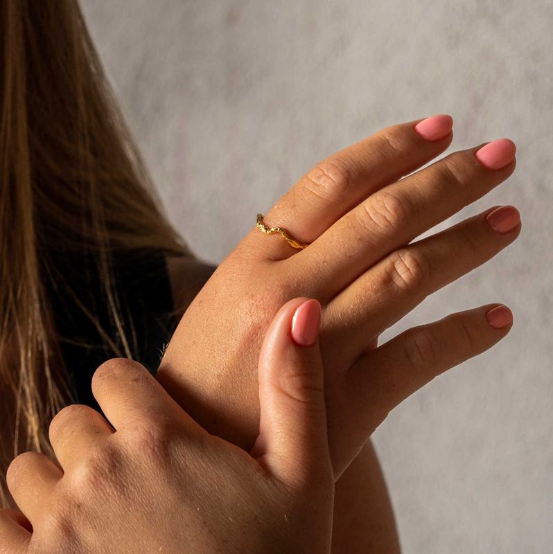 Shapes Ocean ring i forgylt sølv 240286