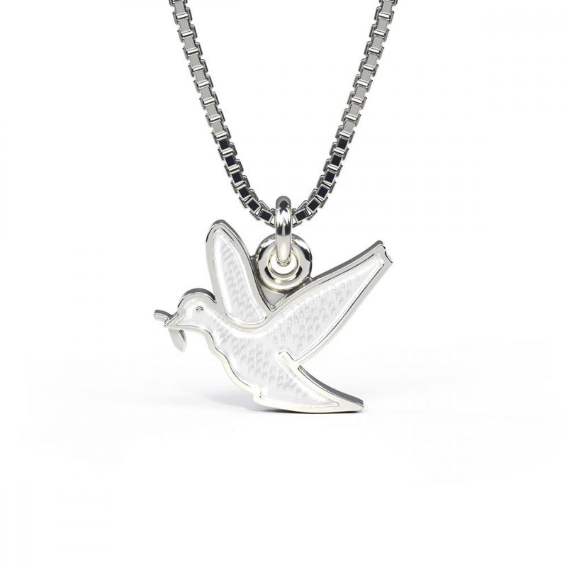 Halskjede i sølv - Hvit Fredsdue 421703