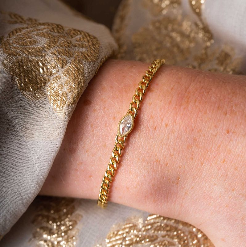 Rio Radiance  armbånd i forgylt sølv med zirkonia 992001