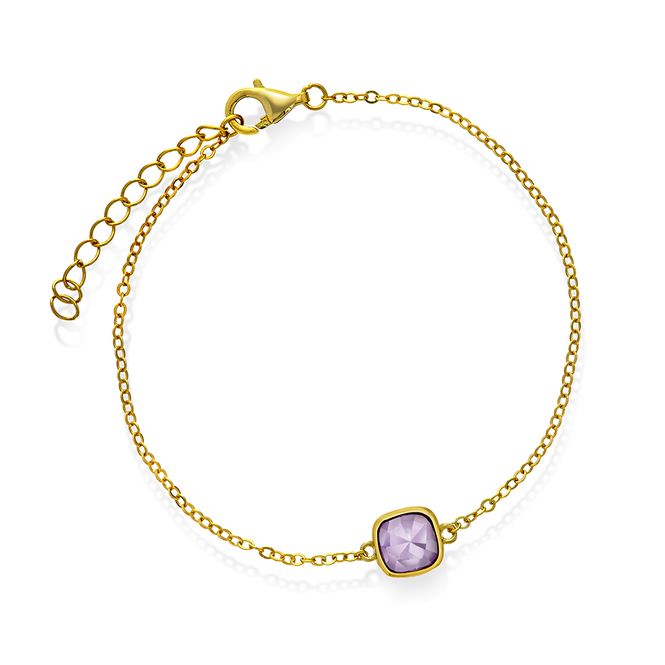 Hovedbilde Sandra Lyng Armbånd forgylt sølv ametyst ro 48124