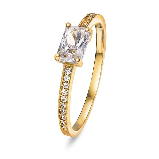 Hovedbilde Ring  gult gull zirkonia 59032