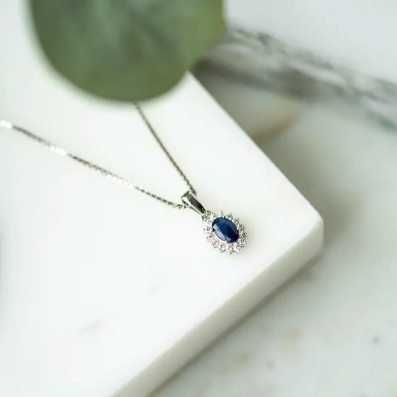 EC Anheng hvitt gull diamant og safir 0,14 ct WSI 1615981-SAF