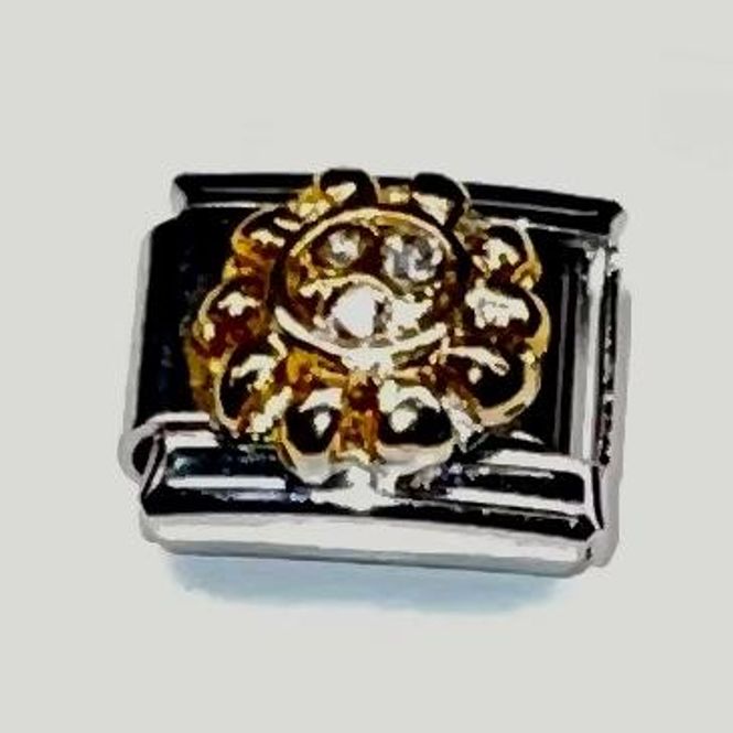 Hovedbilde Ledd til Leddarmbånd - Sølvfarget med blomst_3