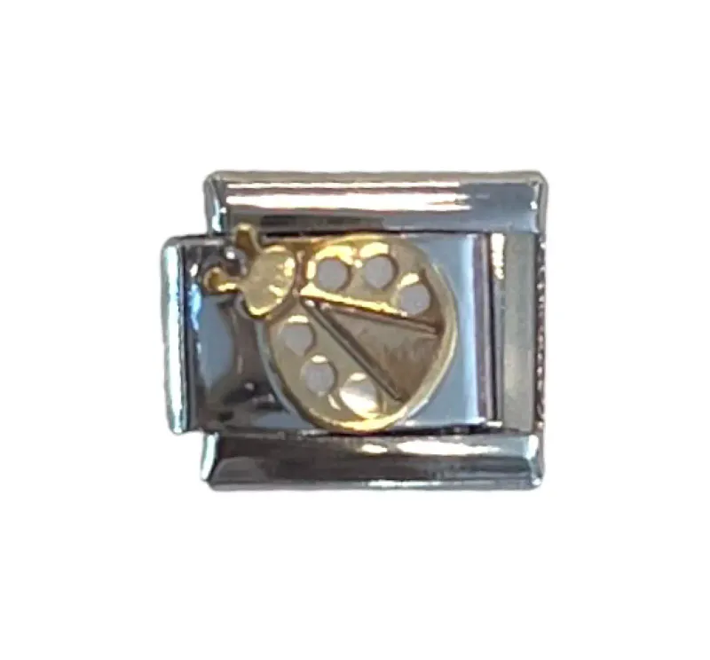 Ledd til Leddarmbånd - Sølvfarget med marihøne