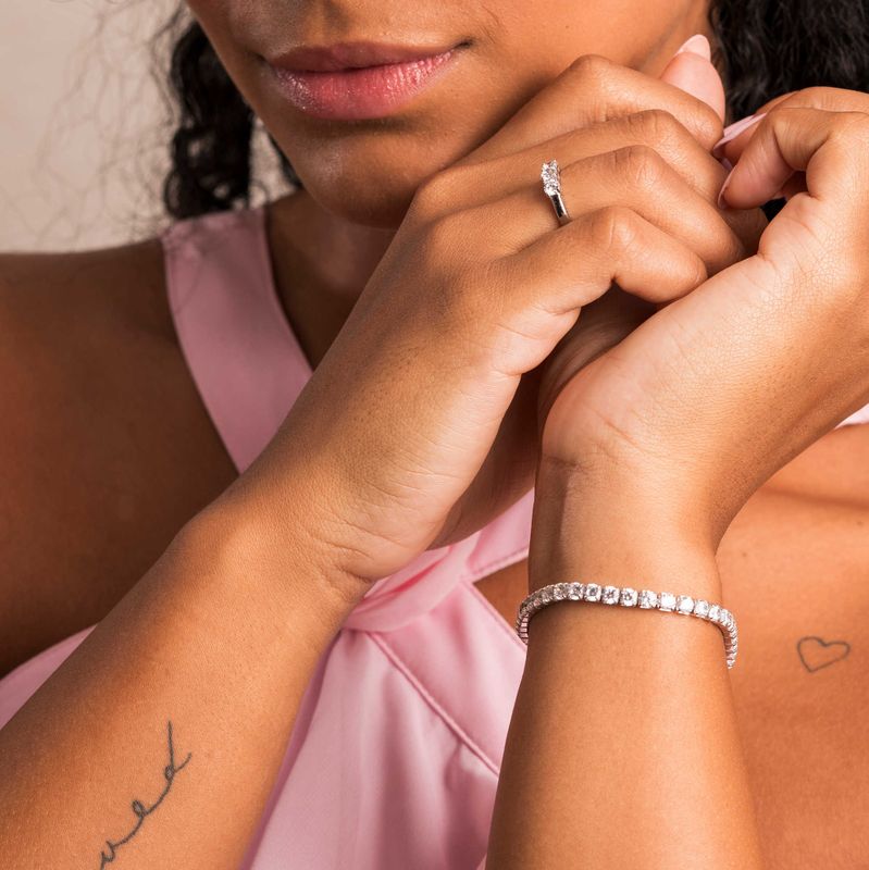 Glow Farah ring i sølv med zirkonia 240362