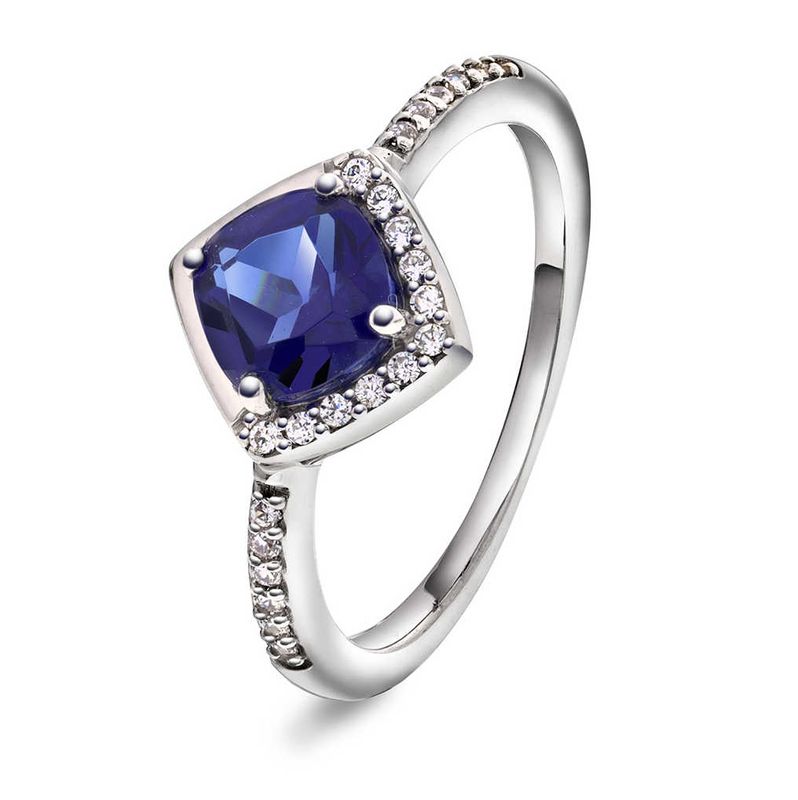 Ring i sølv med blå zirkonia 991709