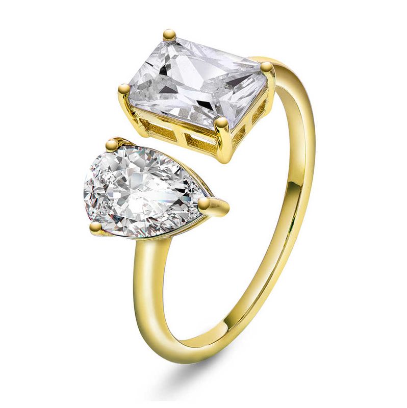 Viva Vegas ring I forgylt sølv med zirkonia 992083