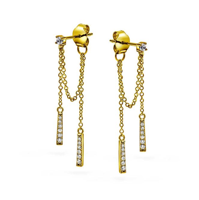 Hovedbilde Shapes Shimmer øredobber sølv zirkonia forgylt 240377