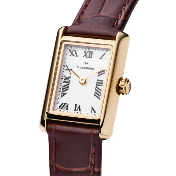 Bilde av Mockberg Timeless Brun lær gullfarget MB0247