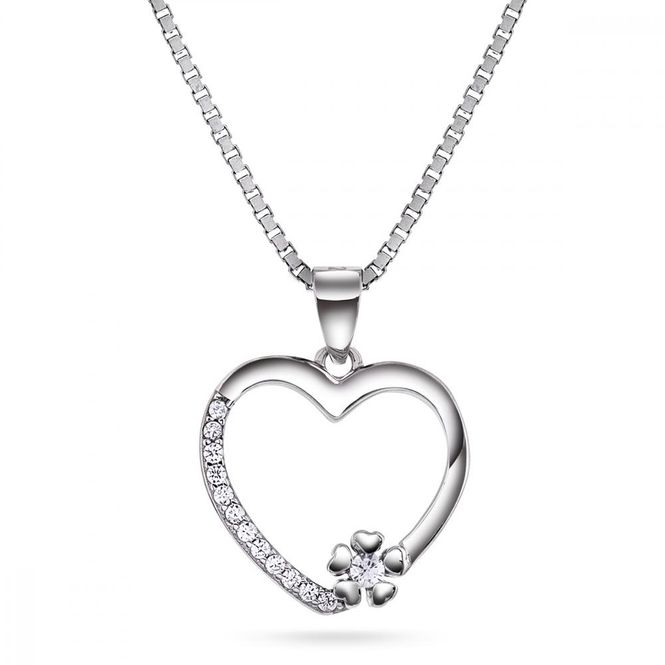 Hovedbilde Smykke hjerte sølv zirkonia 66044