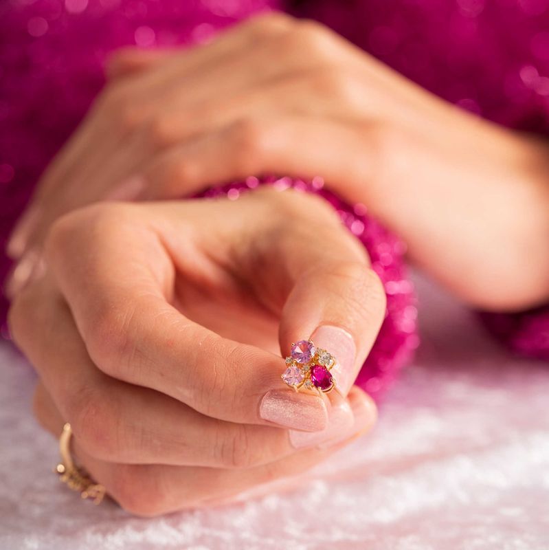 GLAM øredobber med rosa toner 992201