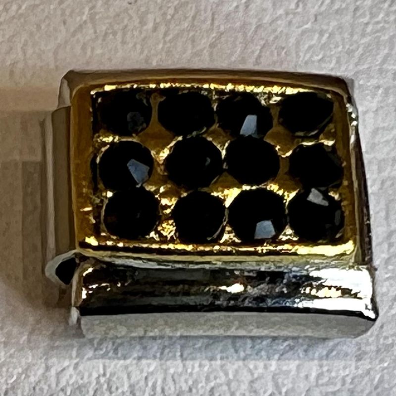 Ledd til Leddarmbånd - Sølvfarget med sorte stener