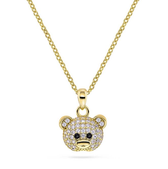 Hovedbilde Smykke i sølv med zirkonia bamsehode 25351