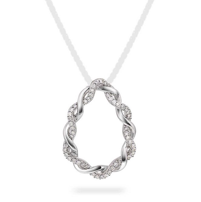Hovedbilde Anheng i hvittgull med diamanter 0,15 ct WP 59623