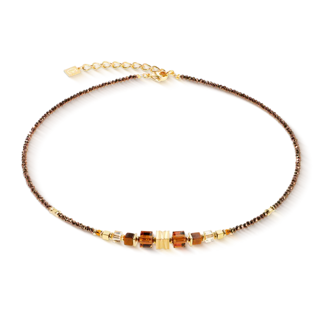Hovedbilde COEUR DE LION Necklace Wave Cube Flow Brown 304410-1116