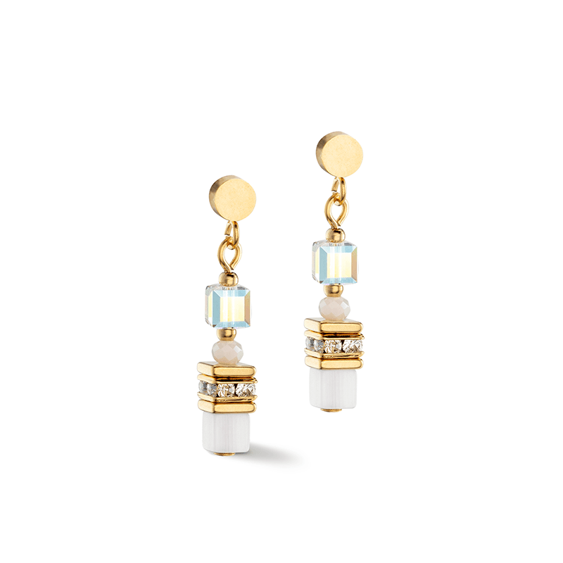 COEUR DE LION Earrings Mini Cubes white 4565211416