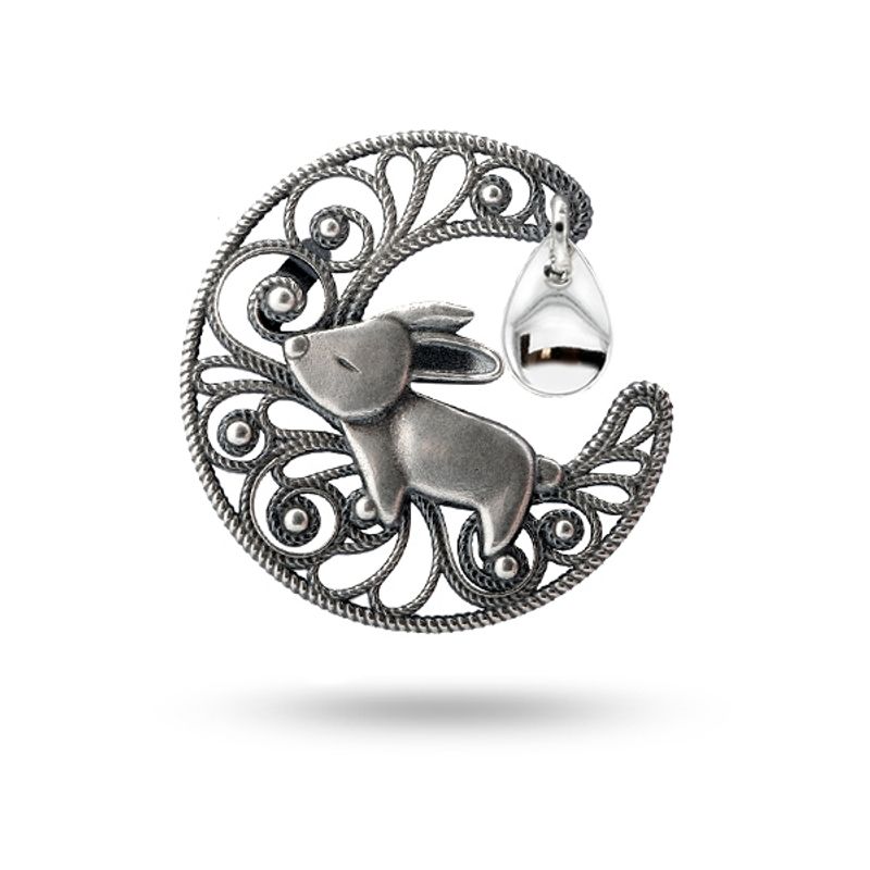 Sølje Kanin oksidert 61007