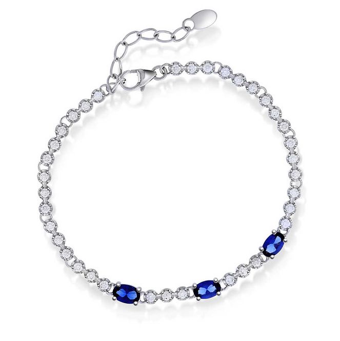 Hovedbilde Armbånd i sølv med blå zirkonia 991710