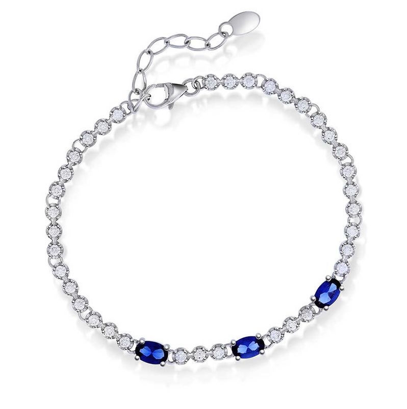 Armbånd i sølv med blå zirkonia 991710