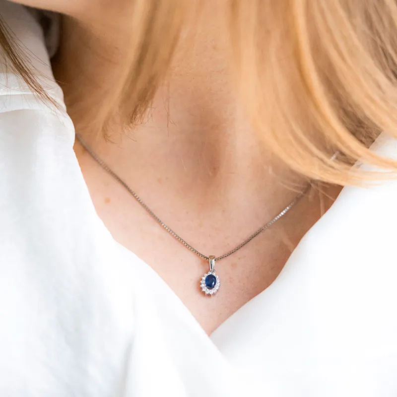 EC Anheng hvitt gull diamant og safir 0,14 ct WSI 1615981-SAF