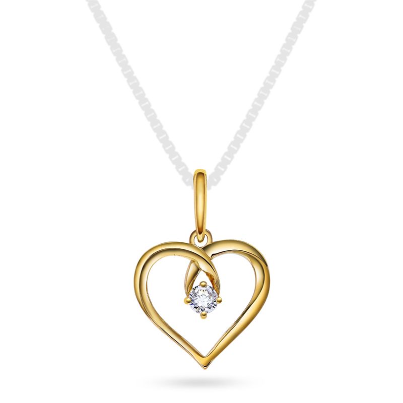 Anheng gult gull zirkonia hjerte 59958